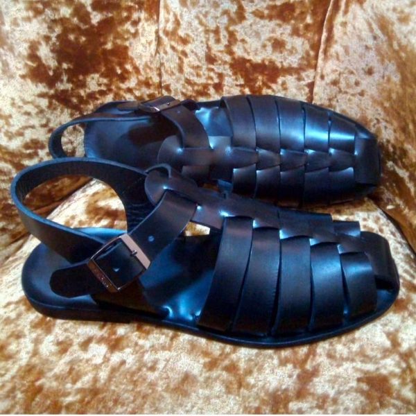 Sleek Woven Leather Sandals