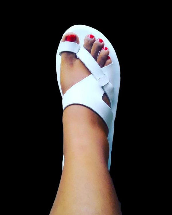 Chic White Leather Sandals