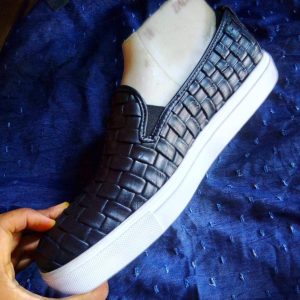 Elegant Woven Leather Slip-On Shoes