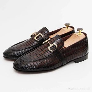 Men’s Croc-Embossed Leather Loafers