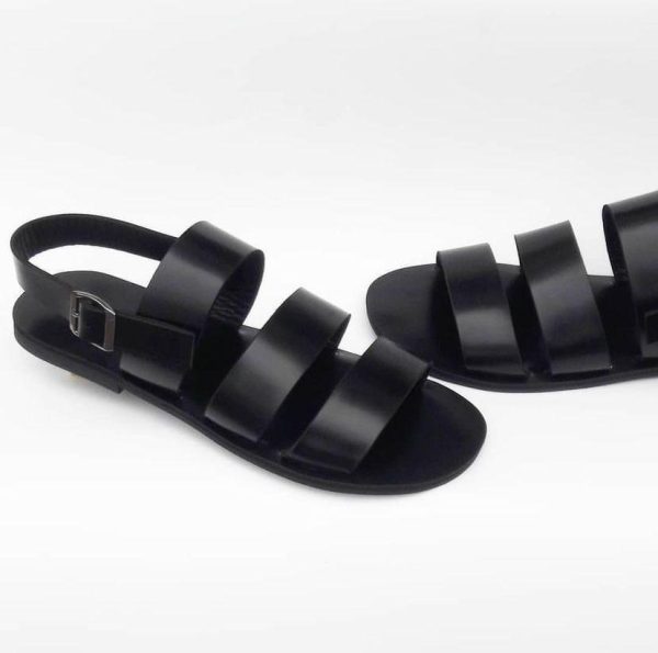 Handcrafted Black Leather Gladiator Sandals