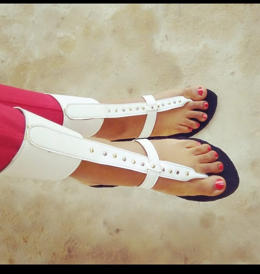 Stylish White Strap Sandals with Gold Studs